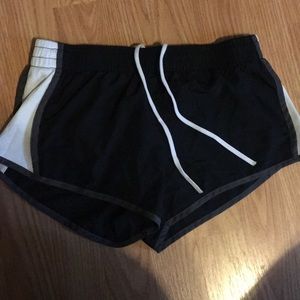 Black and short running shorts